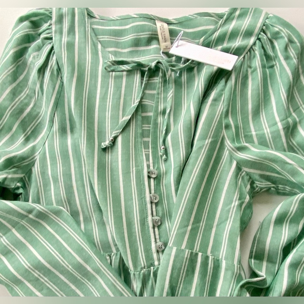 Gentle Fawn Striped Long Sleeve Dress, Long Sleeve Striped Dress, Lined Size: M - Picture 6 of 13